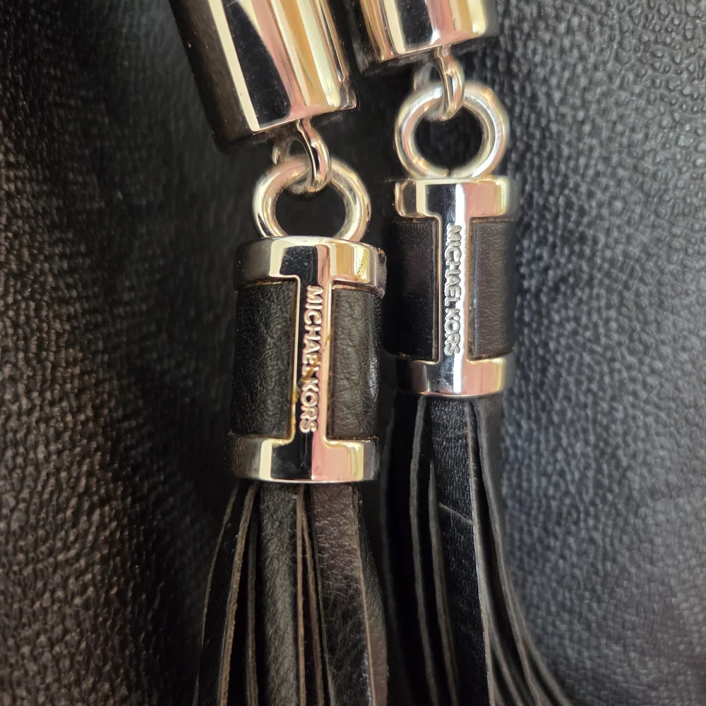 Michael Kors Black MK Monogram Drawstring Tote
